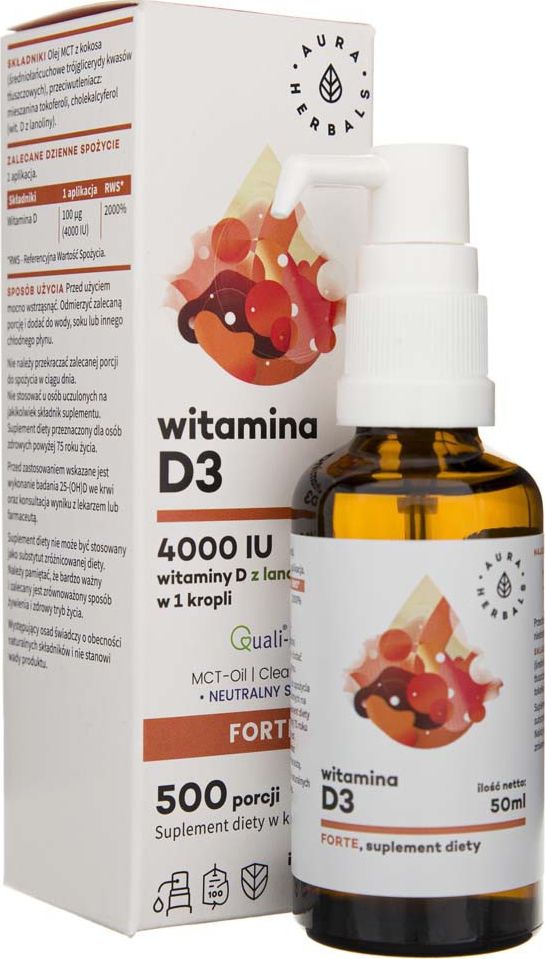 Aura Herbals Aura Herbals Witamina D3 4000 IU - 50 ml