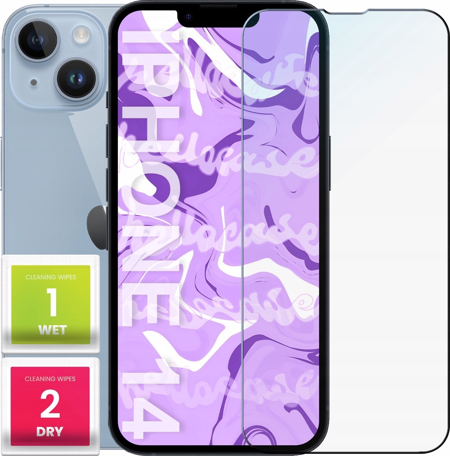 Hello Case Szkło Hartowane do Iphone 14 (szybka 9H, płaskie 2.5D, ochronne, szybka)