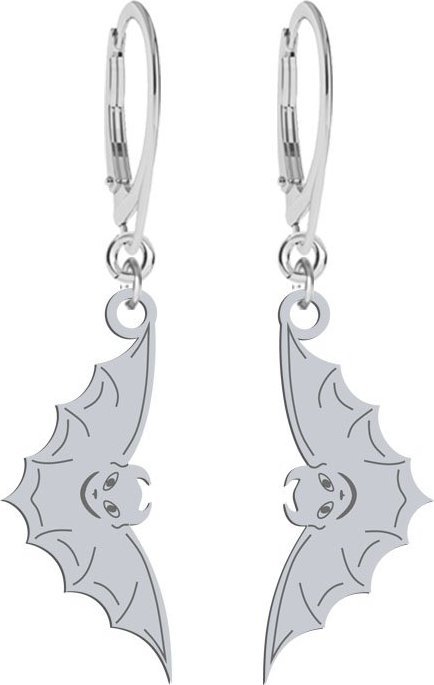 MEJK Jewellery Kolczyki Srebrne z Nietoperzem Halloween