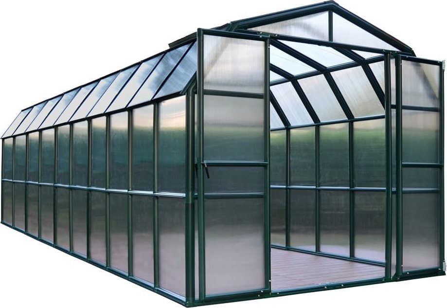 vidaXL Rion Szklarnia plastikowa Grand Gardener 410 Zielony 639x267x238 cm łącznie z podstawą