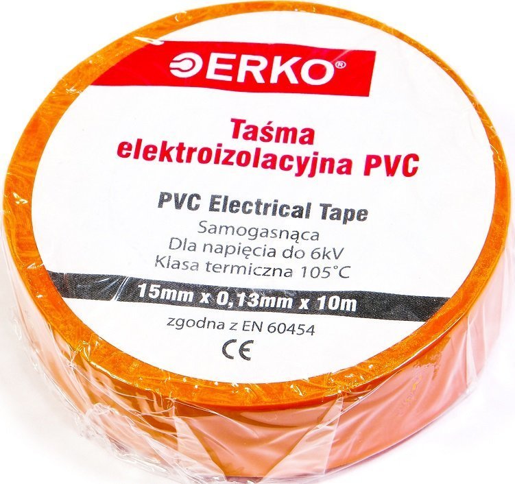 Erko Taśma izolacyjna 15mm 10m Orange mała ERKO