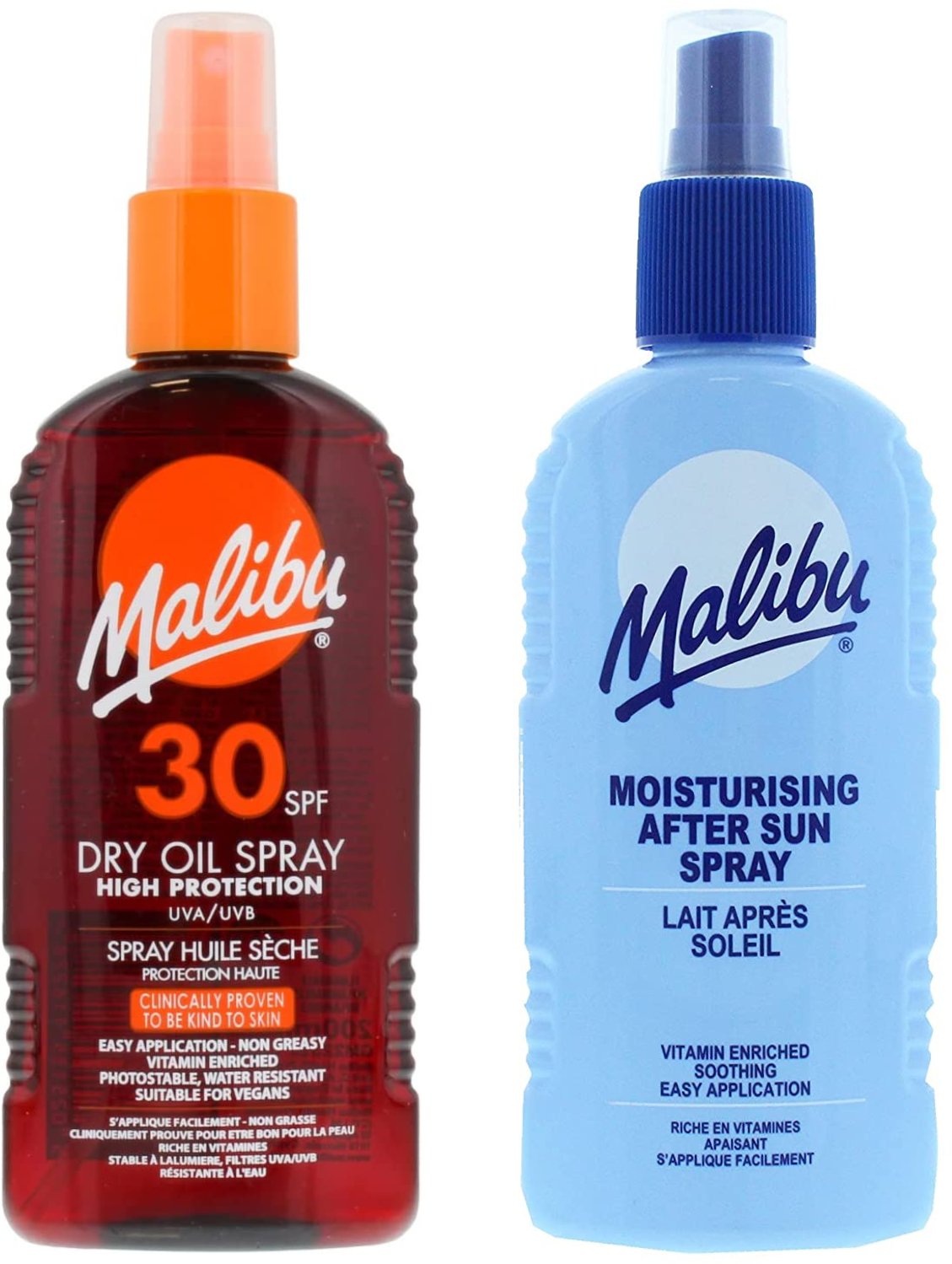 Malibu SPF30 Olejek Brązujący 200ml + Balsam W Sprayu Po Opalaniu 200ml