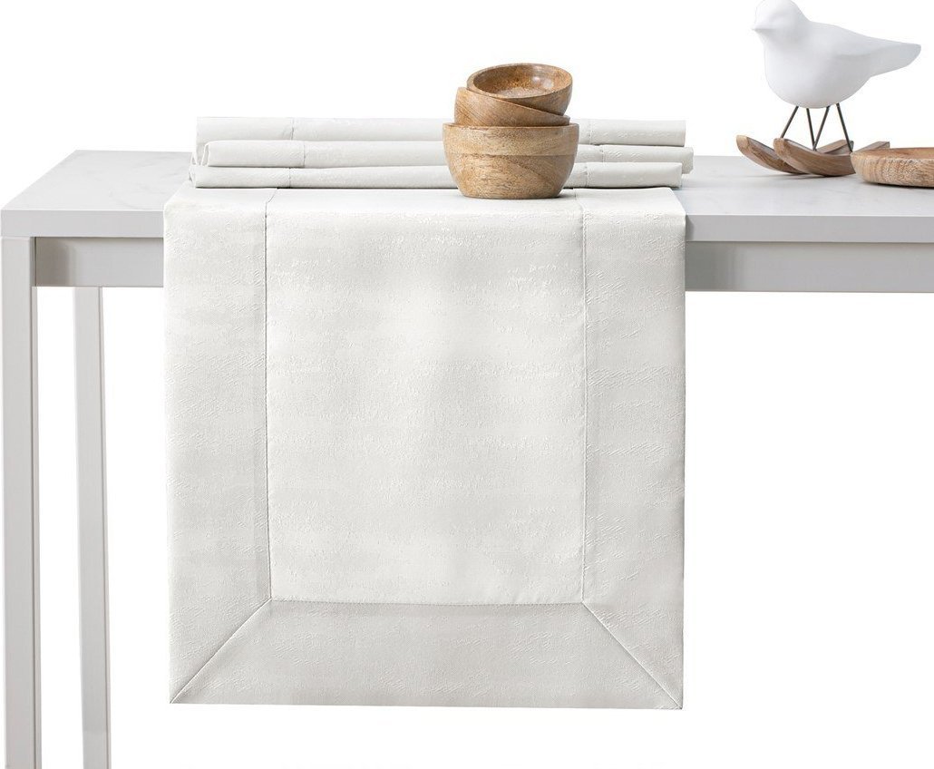 AmeliaHome AmeliaHome Bieżnik plamoodporny VESTA mankiet 40X200 kremowy