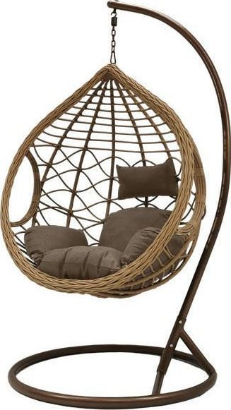 kontrast Fotel wiszący ogrodowy kokon kosz KASOS naturalny ratan XL