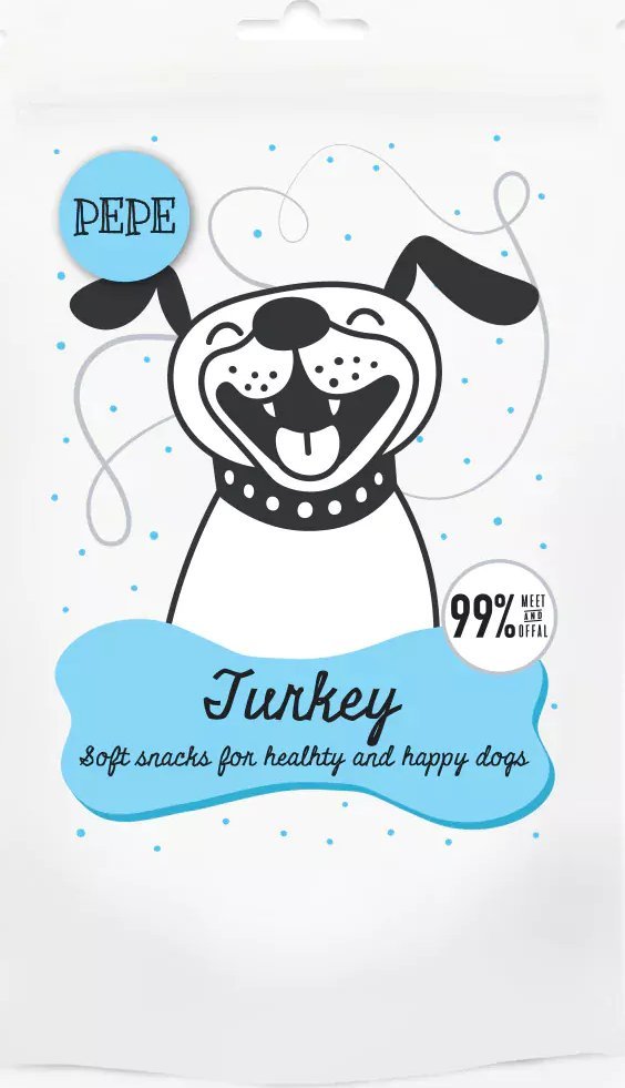 Paka Zwierzaka Paka Zwierzaka Pepe Mini Chunkies Indyk Przysmak Dla Psa 80 g