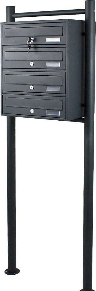 Bituxx SKRZYNKA POCZTOWA LOKATORSKA 4 GRAFITOWA STAL NIERDZEWNA