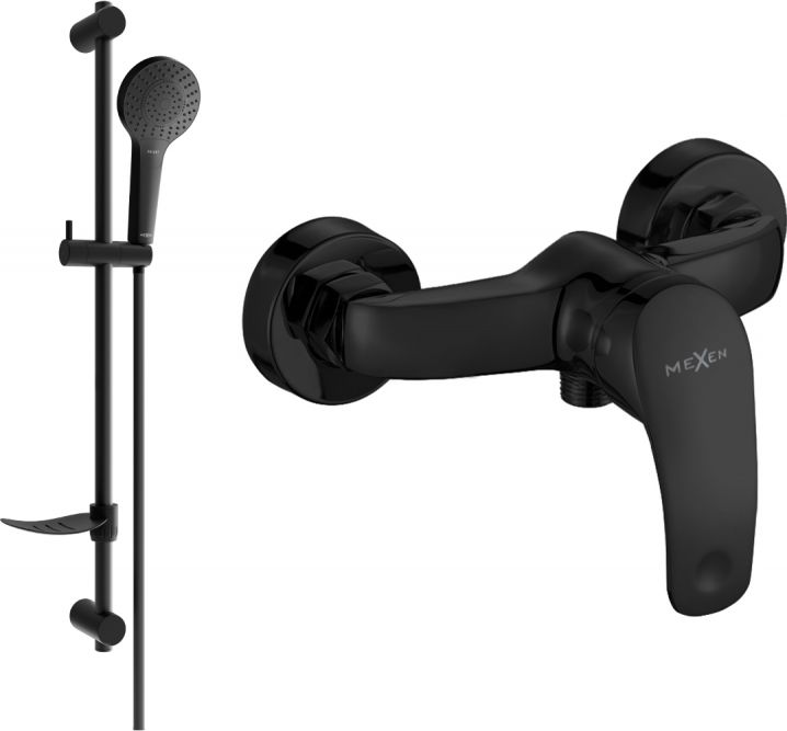 Bateria prysznicowa Mexen Mexen Fabia DF05 bateria prysznicowa z zestawem prysznicowym, czarna - 74654DF05-70