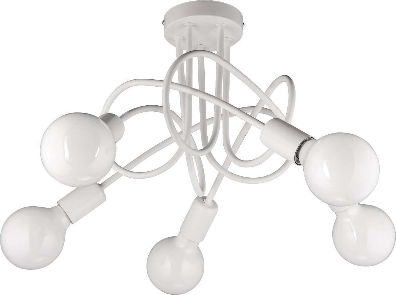 Lampa sufitowa VEN LAMPA sufitowa VEN W-LOOP/5 WH metalowa OPRAWA plafon pręty sticks loft białe