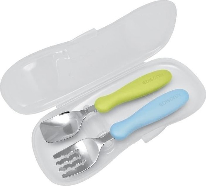 Sztućce z etui kiwi/sky