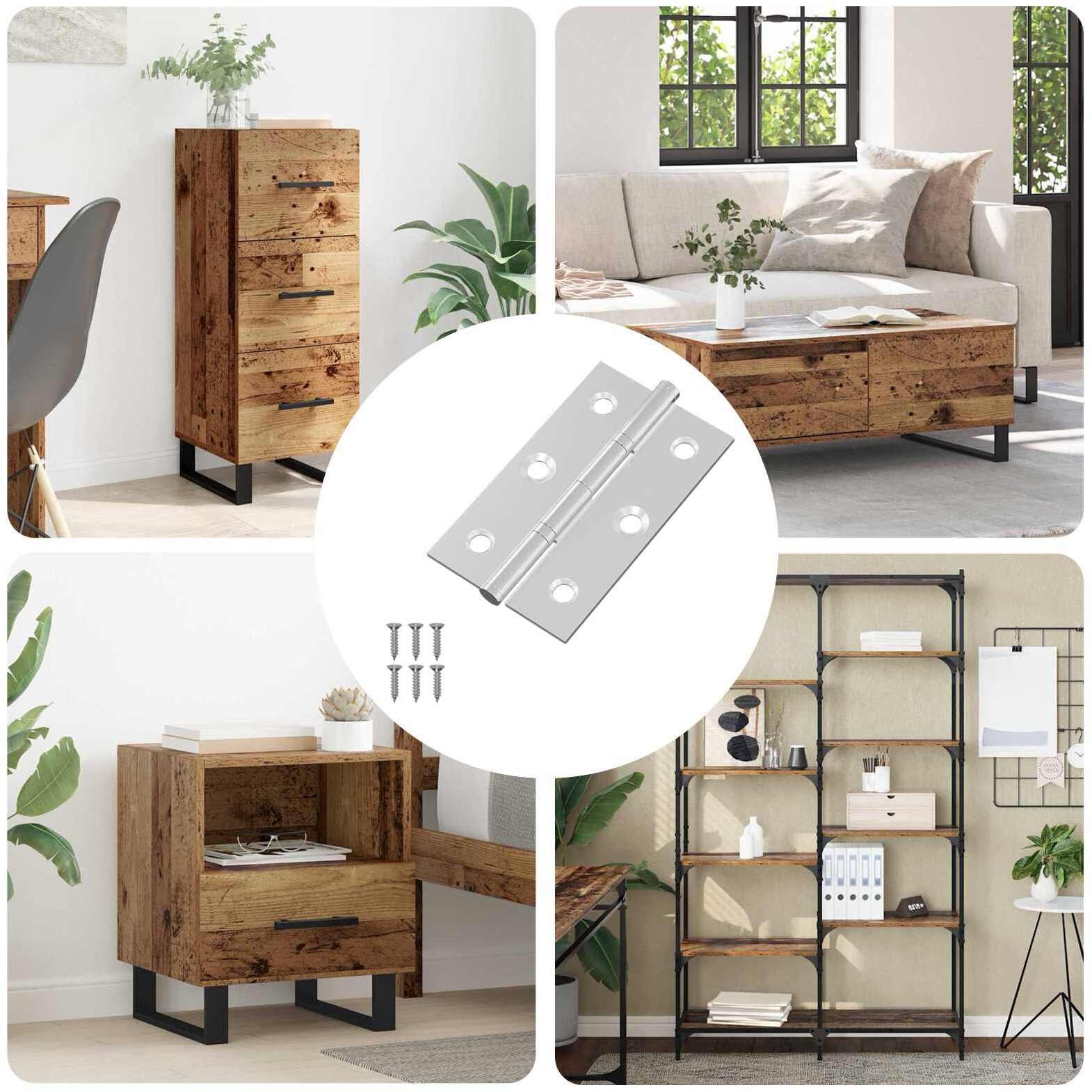 vidaXL Zawias Gładki 12 pcs Srebrny 58 x 35 x 1 mm Stal