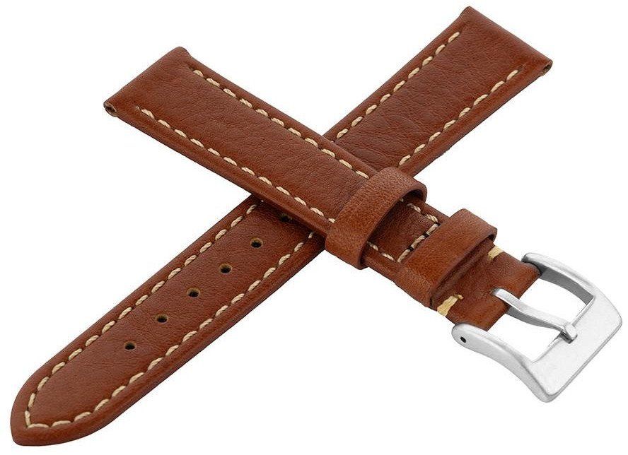 Skórzany pasek do zegarka Connect A05 22 mm brązowy .