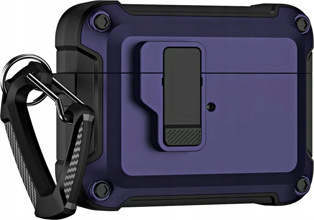 Hurtel Pro Armour Airpods Case with hook - AirPods 4 purple
