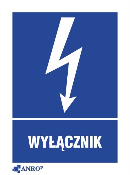 ANRO Tabliczka Wyłącznik 52 x 74mm (10EIA/Q1/F)