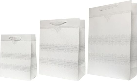 Rozette Torebka prezentowa lux A5 brokat biała (ROZE9958)