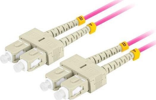 Lanberg PATCHCORD ŚWIATŁOWODOWY MM SC/UPC-SC/UPC DUPLEX 3.0MM OM4 50/125 LSZH 2M FIOLETOWY LANBERG