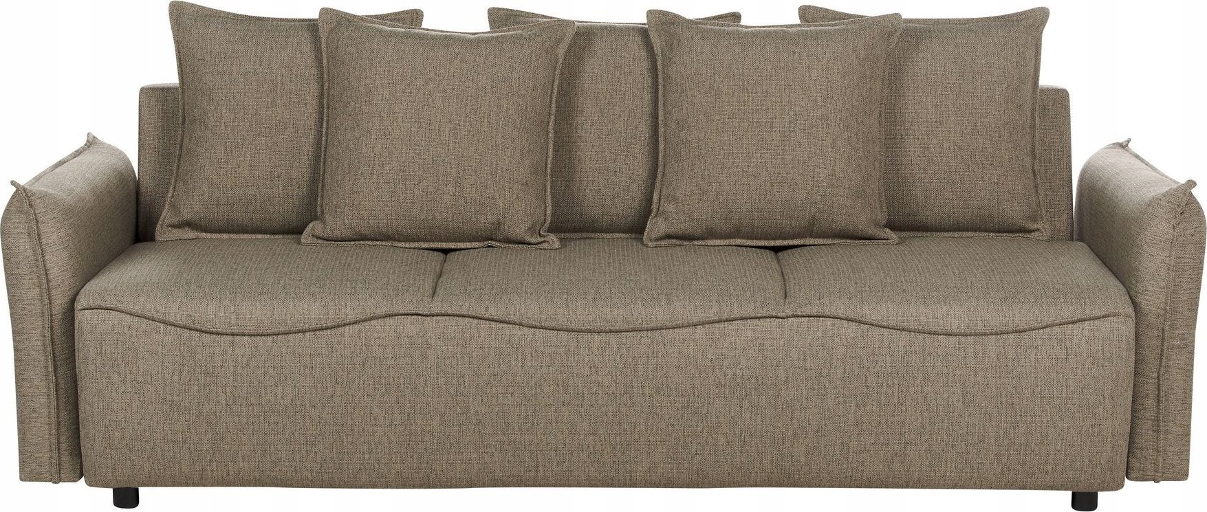 Beliani Sofa rozkładana z pojemnikiem brązowa KRAMA