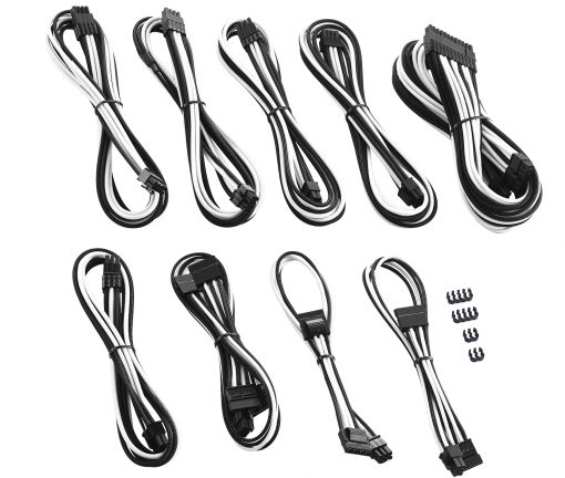 CableMod Zestaw kabli, Czarno-biały (CM-PCSI-FKIT-NKKW-R)