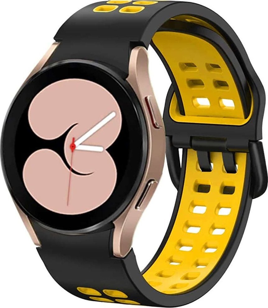 Alogy Alogy Soft Band Pasek sportowy Guma do smartwatcha do Samsung Galaxy Watch 4/5 40/42/44/45mm Czarno-żółty uniwersalny