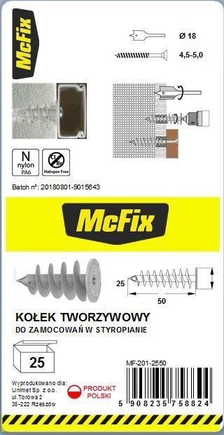 MCFIX DYBEL DO MOCOWANIA W IZOLACJI 25*50MM NYLON