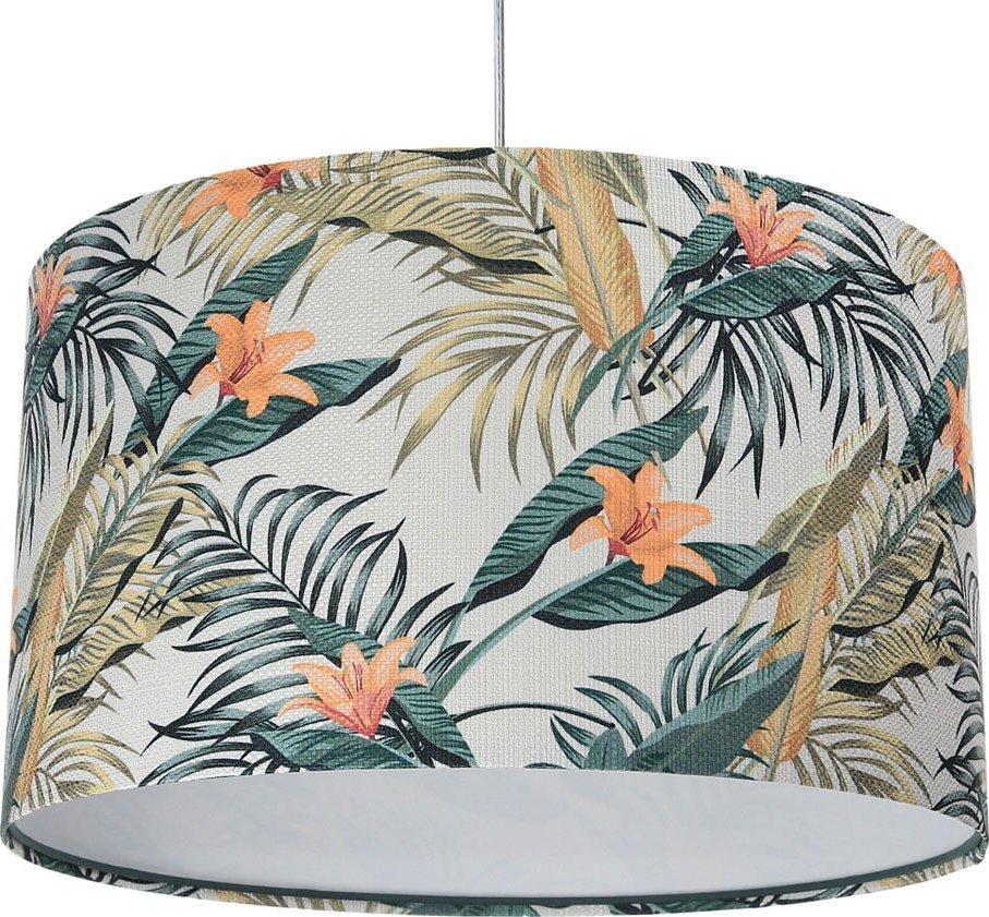 Lampa wisząca Lumes Szara lampa wisząca z motywem kwiatów - S367-Hilva