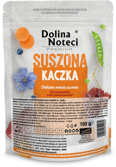 Karma suszona dla psa Dolina Noteci Premium kaczka 150 g