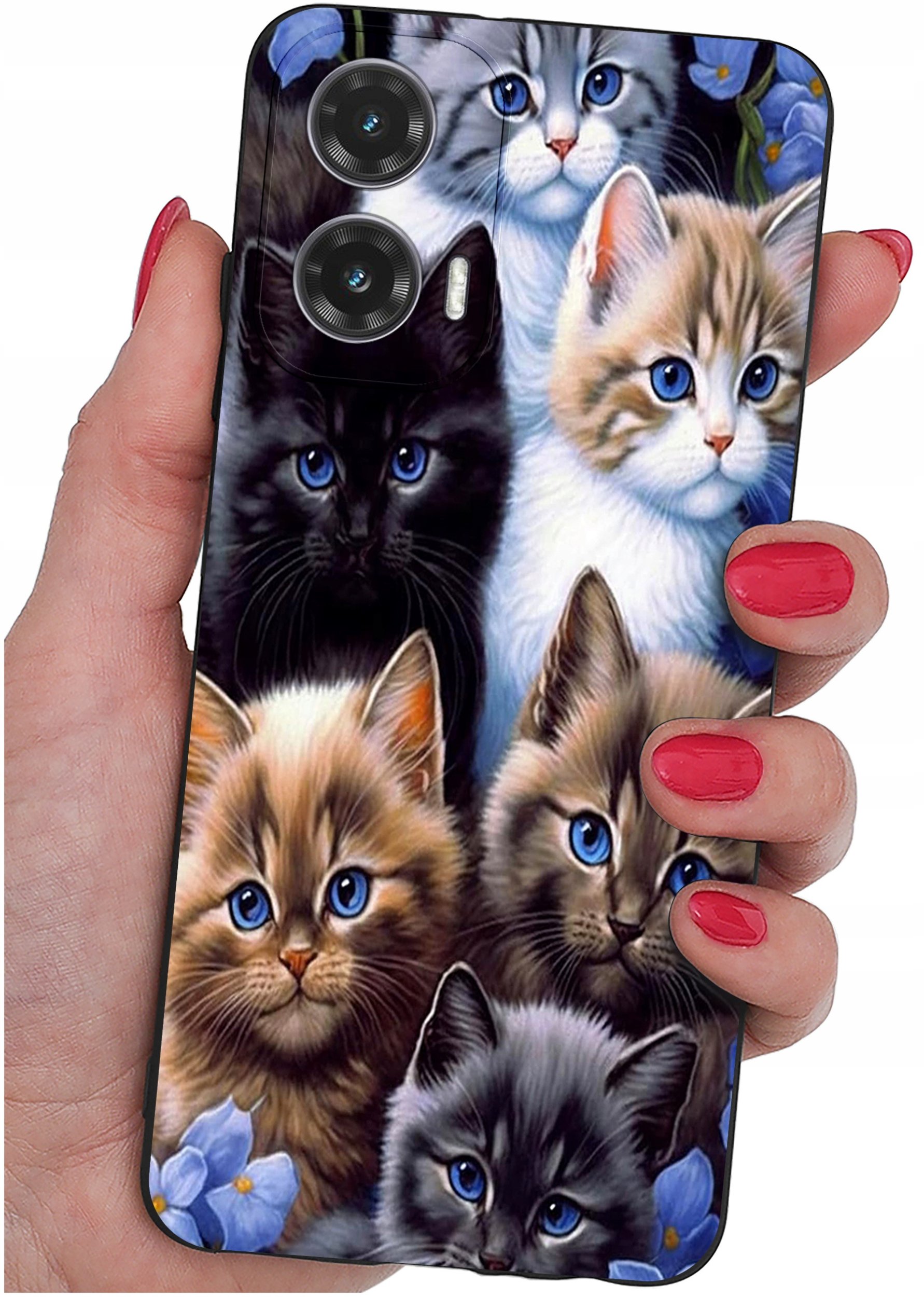 krainaGSM Etui do Motorola Moto G35 5G WZORY SILIKONOWE MATT CASE + SZKŁO 9H