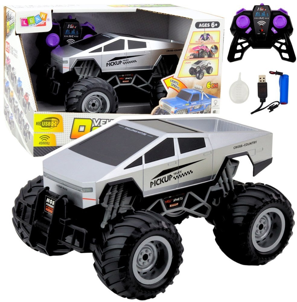 Auto Terenowe Off-Road RC Zdalnie Sterowane Srebrne 1:16 LEAN Toys