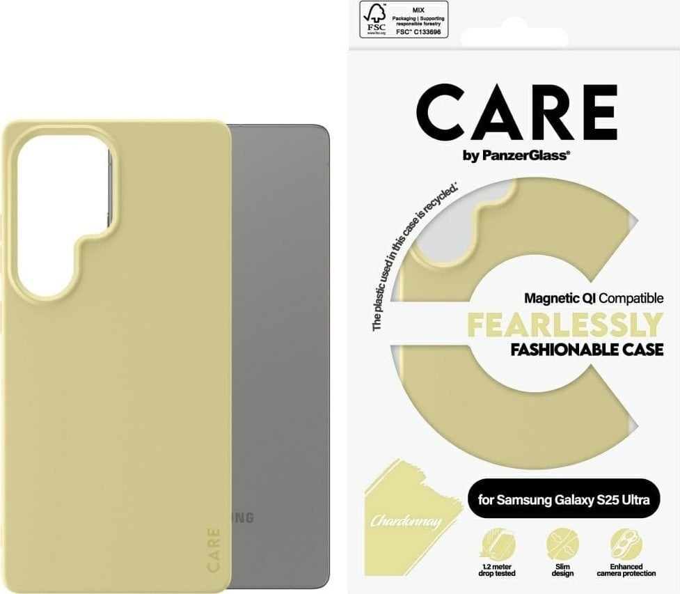 PanzerGlass Etui CARE by Fashion QI do Samsung Galaxy S25 Ultra chardonnay