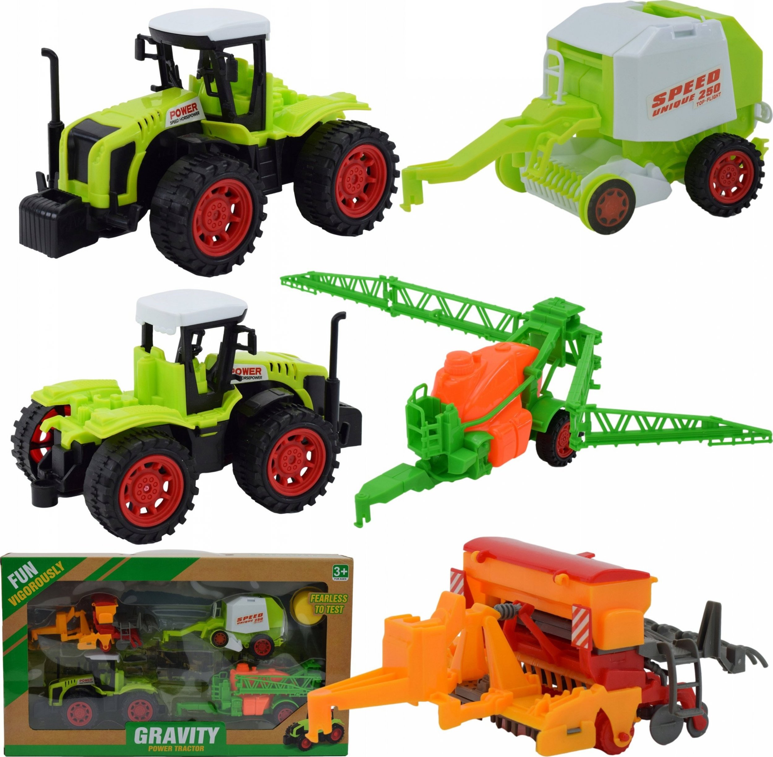 Skleplolki TRAKTOR CIĄGNIK PRZYCZEPY ZABAWKA ZESTAW FARMER