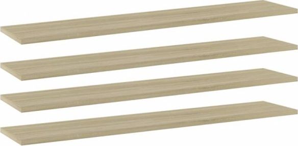 vidaXL Półki na książki, 4 szt., dąb sonoma, 100x20x1,5 cm, płyta