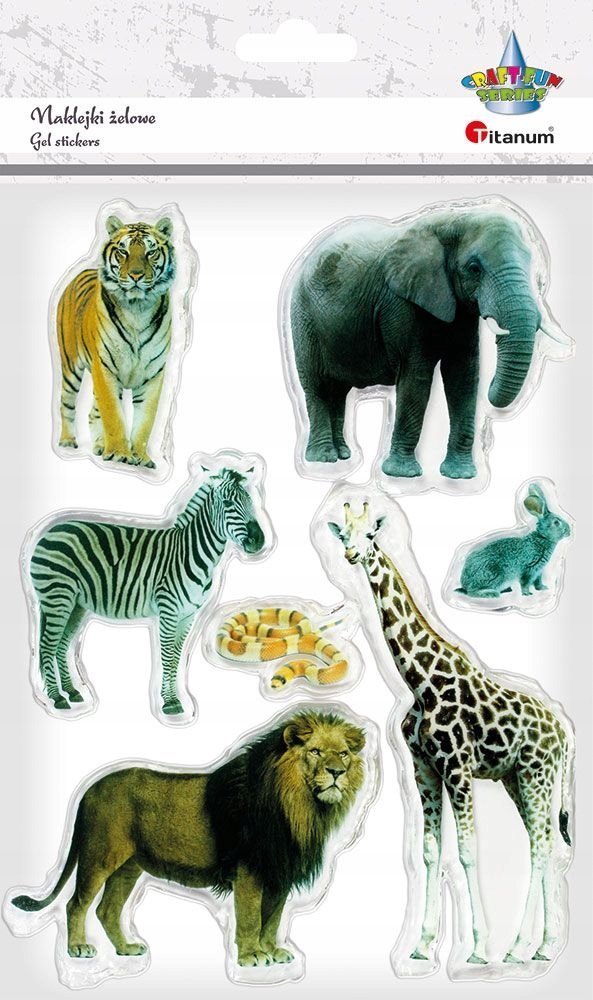 Titanum Naklejki żelowe Zoo 7szt.