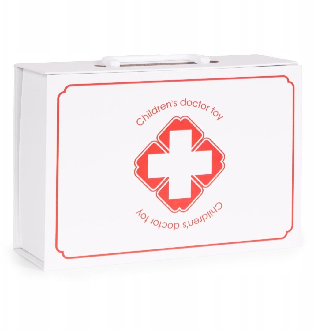 Drewniany zestaw małego lekarza walizka medyczna dla dzieci 34 elementy