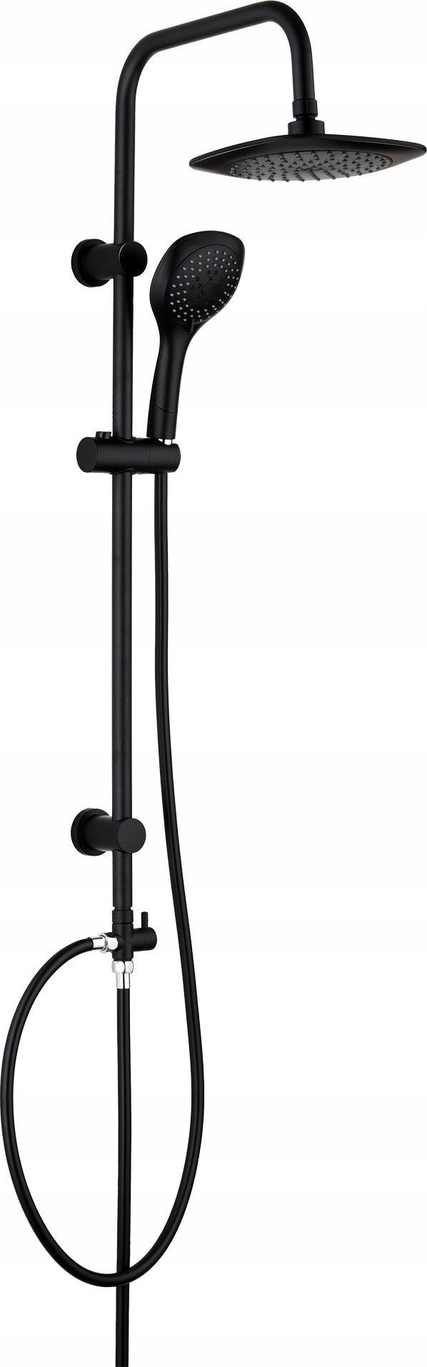 Zestaw prysznicowy Toule Deszczownica prysznic 1,5m 95cm czarny owal ABS