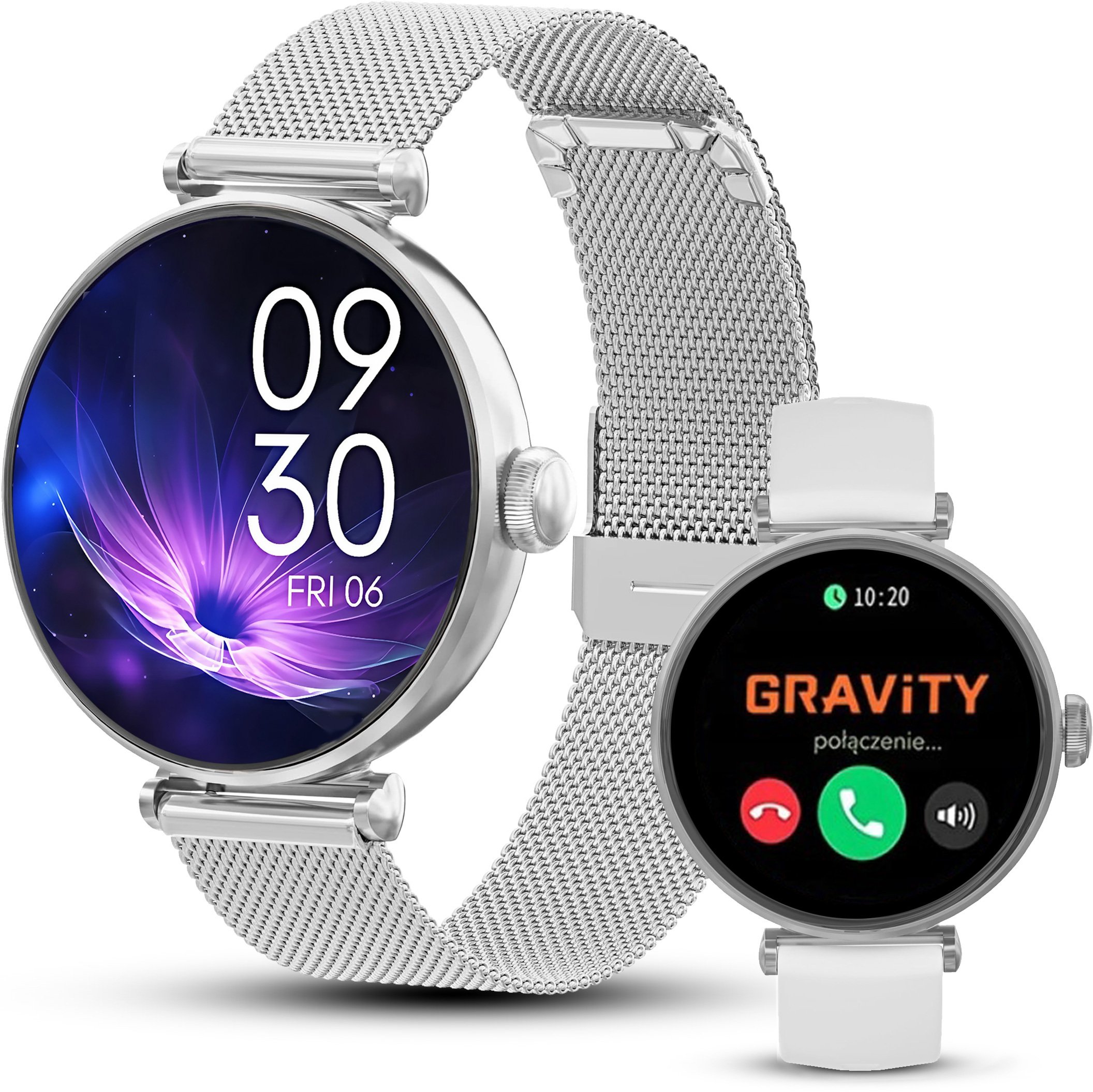 Zegarek damski SMARTWATCH GRAVITY - GT26-8 SR/SR/WH