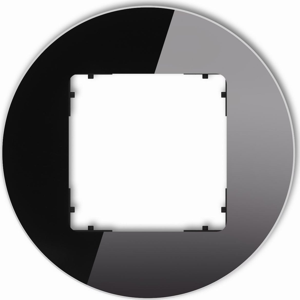 Karlik Ramka pojedyncza Karlik Icon 12-12-IRSO-1 uniwersalna okrągła efekt szkła czarny mat