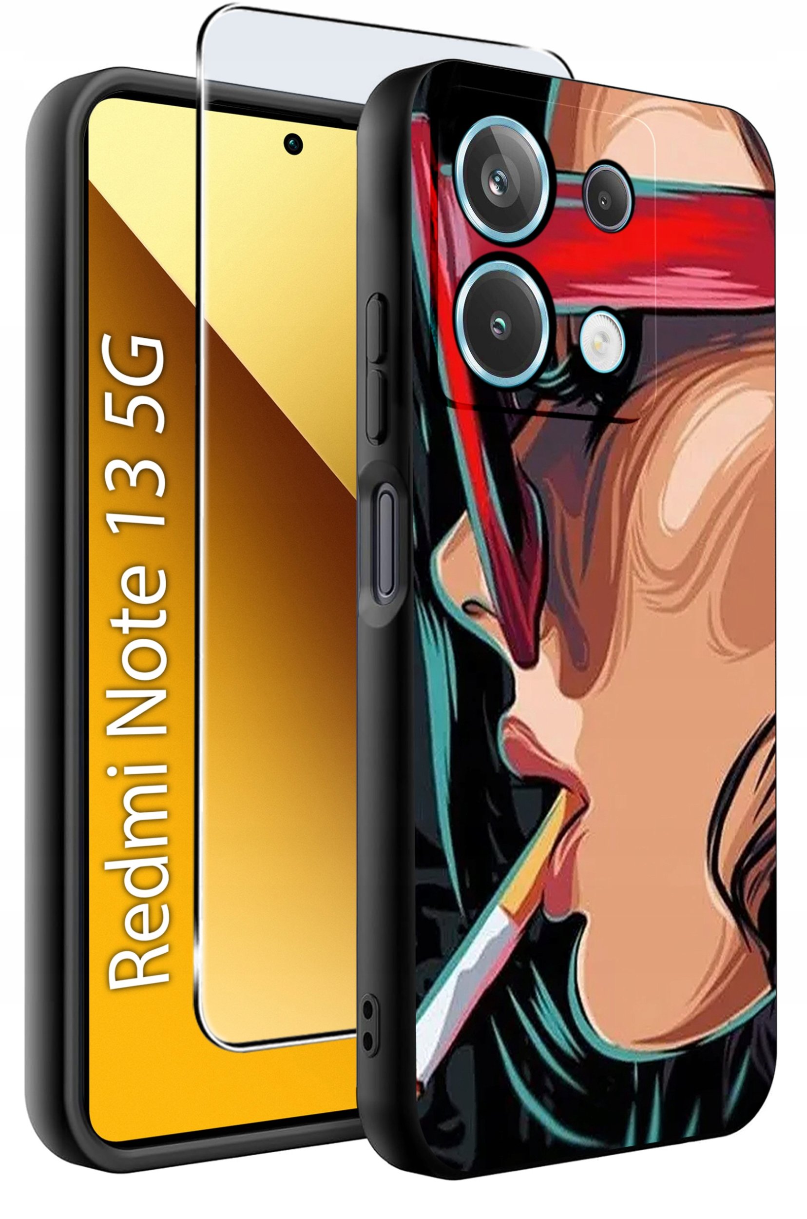 ETUI do Xiaomi Redmi Note 13 5G WZORY |SILIKONOWE MATT CASE +SZKŁO 9H