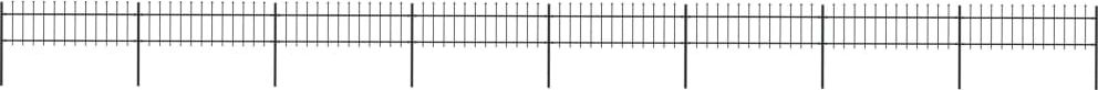 vidaXL Ogrodzenie z prętów z grotami, stalowe, 13,6 x 0,6 m, czarne
