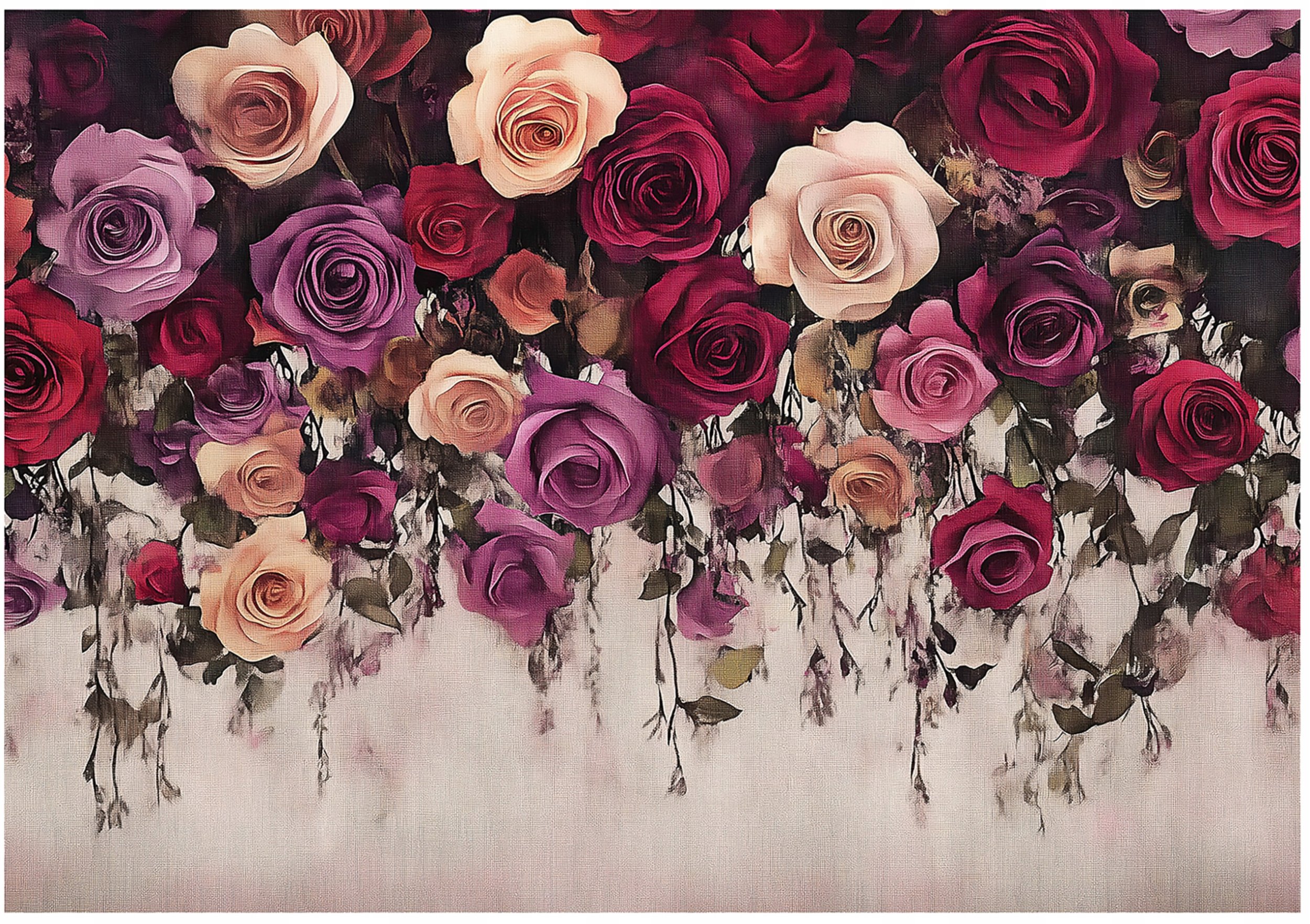 Fototapeta Kwiaty Róże Vintage Sypialnia Salon Tapeta Flizelina 350X250