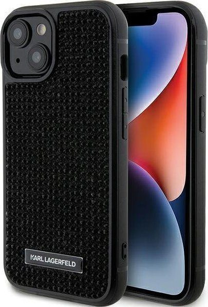 Karl Lagerfeld Karl Lagerfeld KLHCP15SHDSPLK iPhone 15 6.1" czarny/black hardcase Rhinestone Logo Metal Plate