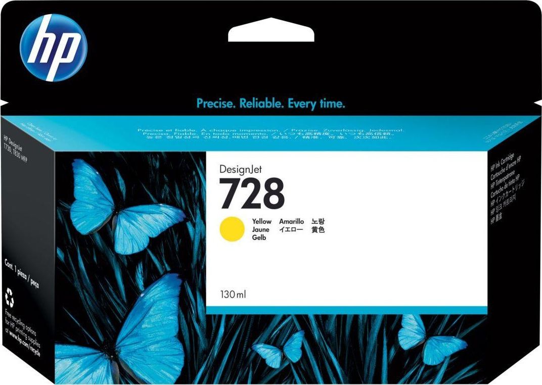 Tusz HP HP Tusz nr 728 F9J65A Yellow 130 ml