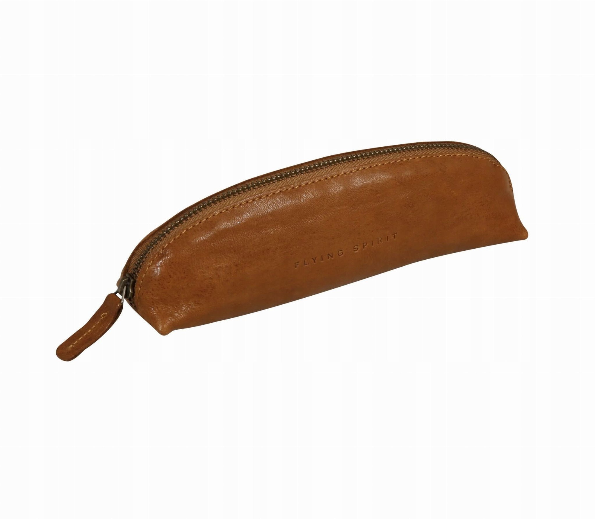 Flying Spirit Læderpenalhus Oval Cognac 18x4x4cm