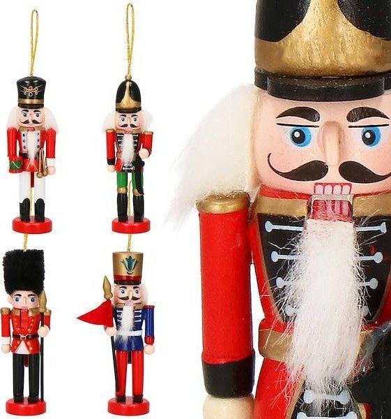 Dekoracja świąteczna Springos Zawieszka choinkowa 4 szt. dziadek do orzechów 13,5 cm świąteczna ozdoba multikolor UNIWERSALNY