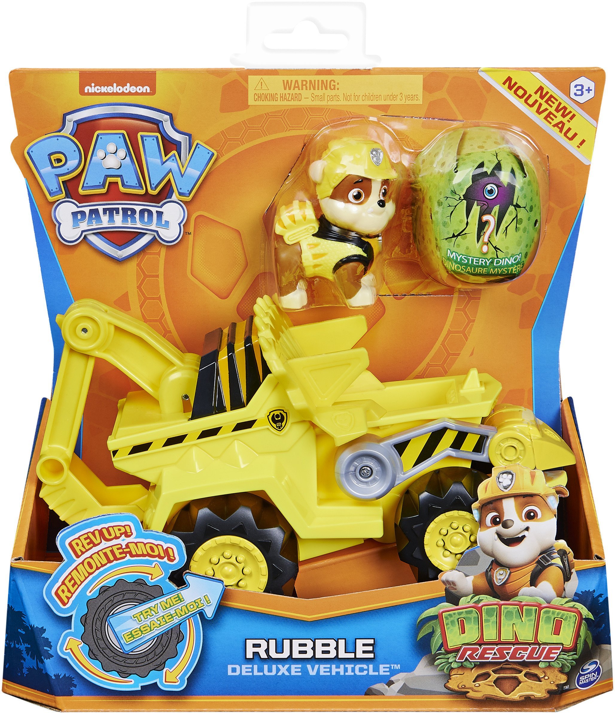 Spin Master Paw Patrol Dino Rescue Rubbles Base Vehicle Toy Vehicle (Yellow/Black)