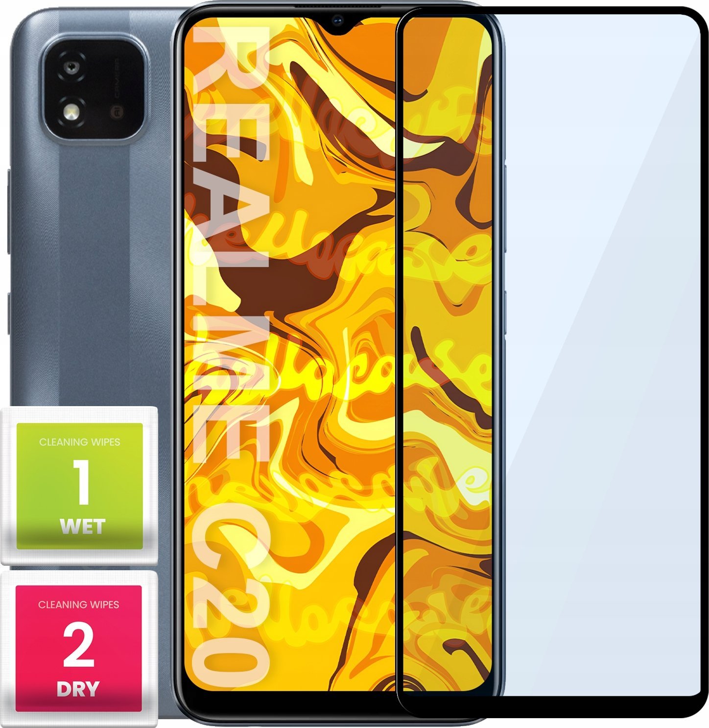 Hello Case SZKŁO HARTOWANE DO REALME C20 PEŁNE NA CAŁY EKRAN SZKIEŁKO OCHRONNE SZYBKA