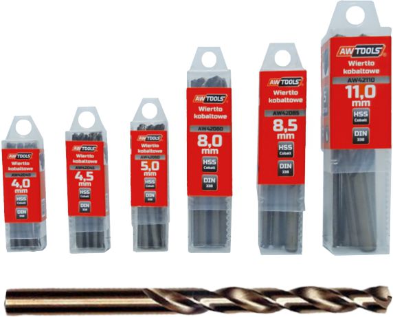 Wiertło AWTools do metalu kobaltowe walcowe 3,5mm 10szt. (AW42035)