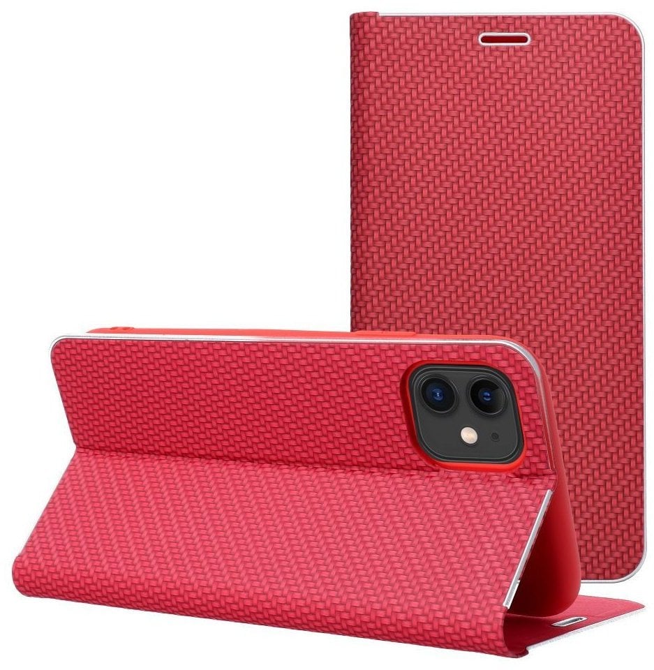 Kabura LUNA Book Carbon do IPHONE 17 Pro czerwony