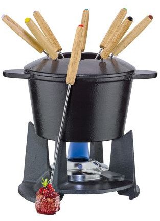 Hurtel Zestaw do fondue Spring Fondue, dla 8 osób, 12 elementów, żeliwo, 1,5 l, średnica 16 cm