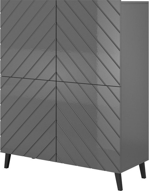 Cama Meble Regał ABETO 100,5x40xH121,5 grafit/grafit połysk