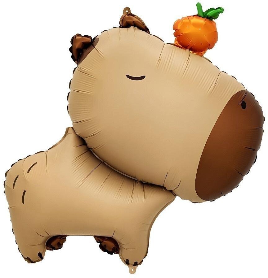 Balon foliowy Kapibara z pomarańczą 47x64cm