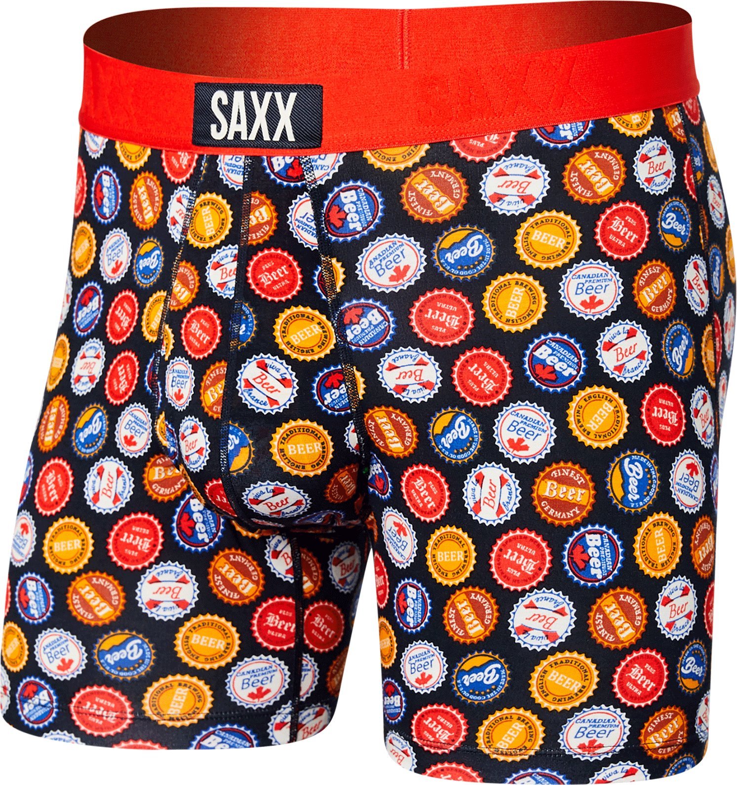 SAXX Bokserki męskie ULTRA Boxer Brief kapsle - czerwone S